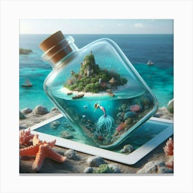 Mermaid In A Bottle 4 Canvas Print