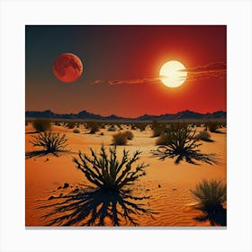 Default Red Sun Desert Art Print 3 Canvas Print