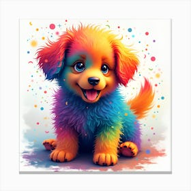 Rainbow Puppy Canvas Print