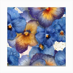 Pansies Seamless Pattern 4 Canvas Print