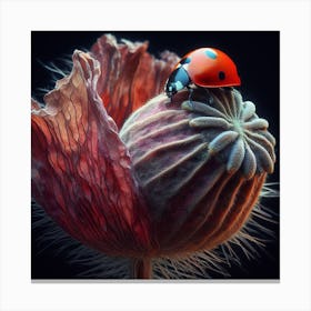 Poppy Head and Ladybird 2 Canvas Print