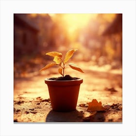 Autumn Leaves In A Pot 1 Canvas Print