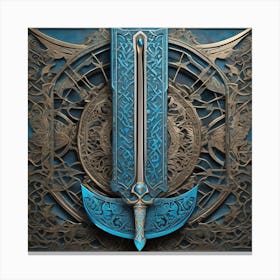 Sword In Blue Canvas Print