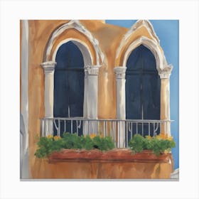 Amalfi Window Art Print Venice Balcony Canvas Print