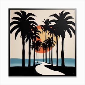 Black Palm Trees Art Print  Contemporary Masterpiece  Canvas Print