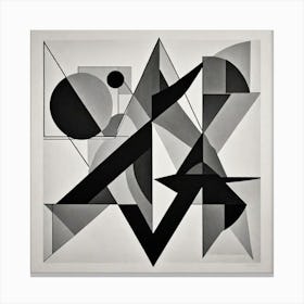A Modern Abstract Artwork Composed Of Bold Geometric Shapes And Lines In A Monochrome Palette Convey 3731319958 Canvas Print