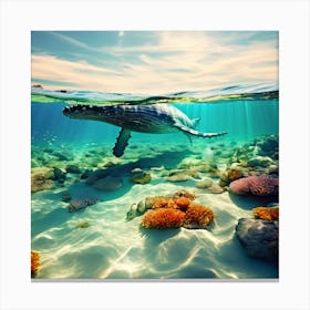 Underwater Humpback Whale Canvas Print