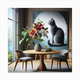 Gray cat 3 Canvas Print