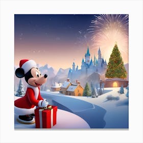 Mickey Mouse Christmas Canvas Print