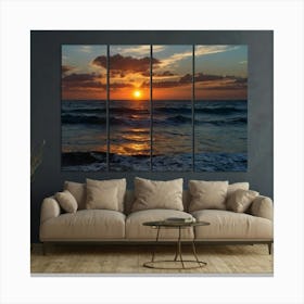 Sunset Over The Ocean Canvas Print