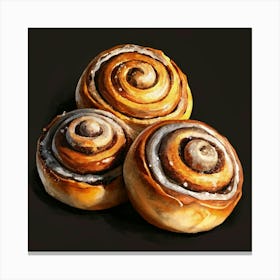 Watercolor Cinnamon Rolls Canvas Print