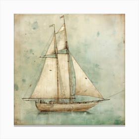 Vintage Sailboat 4 Canvas Print