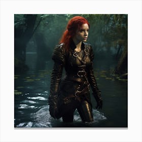 Red Hairedisexploringswampsv1 Canvas Print