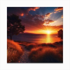 Sunset At The Beach 147 Canvas Print