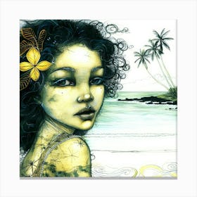 Island Girl - Tropical Flower Canvas Print