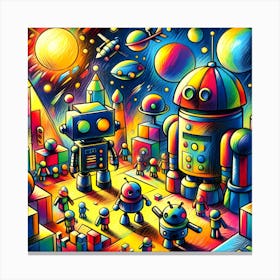 Super Kids Creativity:Robot City Canvas Print