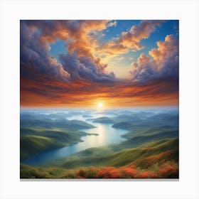 Sunset Over The Mountains 2 Canvas Print