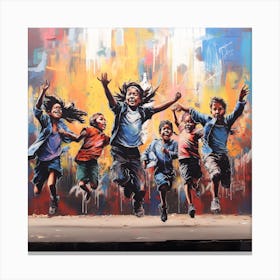 'Kids Jumping' Canvas Print