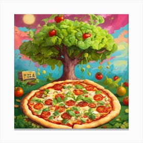 Pizza Tree Canvas Print