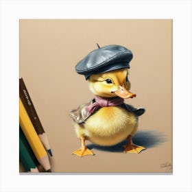 Duck In A Hat 22 Canvas Print