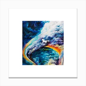 Unicorn In The Clouds Canvas Print