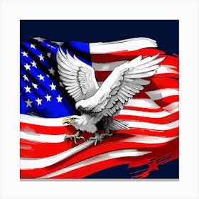 American Flag With Eagle Canvas Print