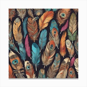 Colorful Feathers 3 Canvas Print