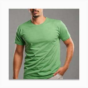 Man In A Green T - Shirt Canvas Print