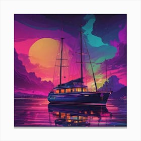 Sunset Sailboat 15 Canvas Print