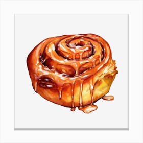 Glazed Cinnamon Bun Canvas Print