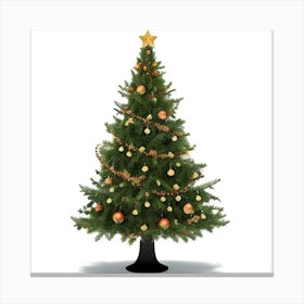 Christmas Tree Isolated On White Canvas Print