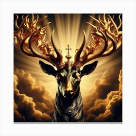 Deer With Crown Canvas Print