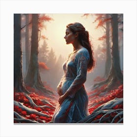 Woman In The Woods 34 Canvas Print