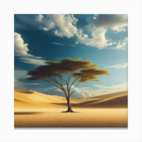 Lone Tree In The Desert Canvas Print