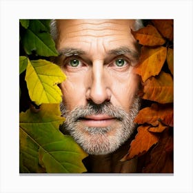 Firefly Weathered Man With Deep Green Eyes And Autumn Leaves 94338 Canvas Print