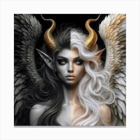Angelic Woman With Wings Canvas Print