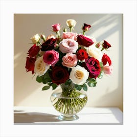 Bouquet Of Roses Canvas Print