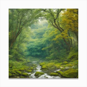 River In The Forest Canvas Print