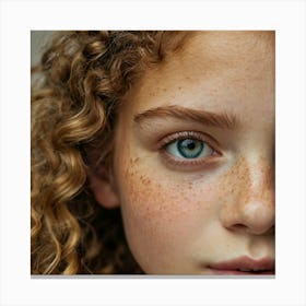 Freckled Girl With Blue Eyes 1 Canvas Print