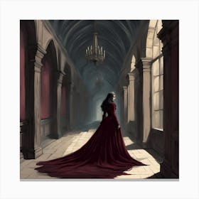 Lady In Red Canvas Print