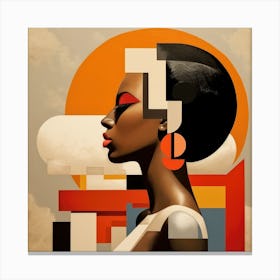 Abstract Bauhaus Ethiopian Woman 03 Canvas Print