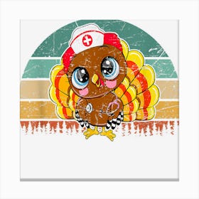 Turkey Nurse Stethoscope Thanksgiving Nurses Rn Icu Er Women Canvas Print