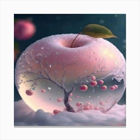 Apple In The Snow Canvas Print