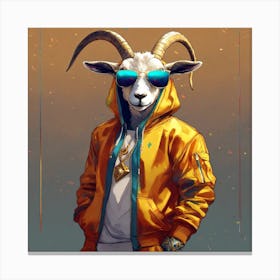 Goat With Sunglasses Canvas Print