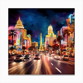 Las Vegas City At Night Canvas Print