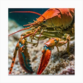 Lobster In The Sea Canvas Print