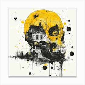 Skull And House 1 Canvas Print