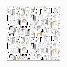 Pattern Of People Canvas Print