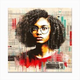 Girl With Glasses Canvas Print