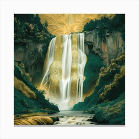 Golden Waterfall Canvas Print